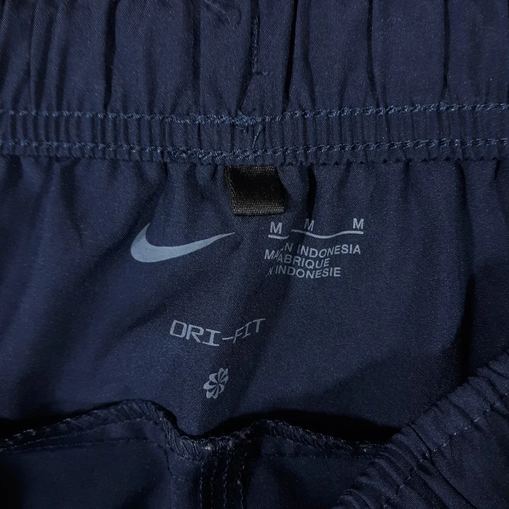 Nike Track Pants Mens Medium Dri-Fit Blue Elastic Waist Athletic Zippered Cuff